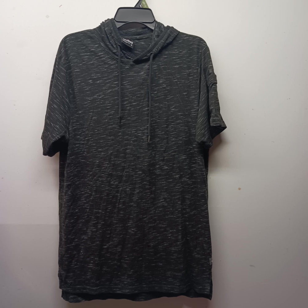 South Pole Black and Gray Hooded Tee